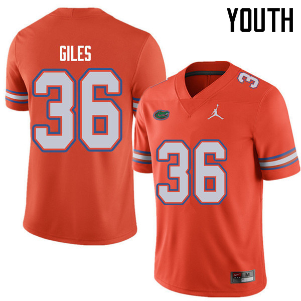 Jordan Brand Youth #36 Eddie Giles Florida Gators College Football Jerseys Sale-Orange